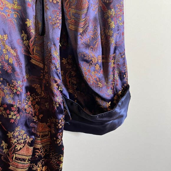 Vintage Solz Squirrel Men's 46 Robe Violet Red Gold *Missing Sash - Picture 7 of 11